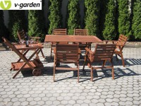 MONROO SET 6 - zahradní nábytek, tropické dřevo Meranti
