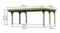 Carport KARIBU CLASSIC 1A 61588 ocelové střešní plechy LG3360