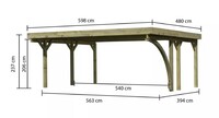 Carport KARIBU CLASSIC 1B 61973 ocelové střešní plechy LG3361