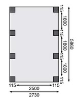 Carport KARIBU CLASSIC 2A 61967 ocelové střešní plechy LG3354
