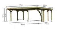 Carport KARIBU CLASSIC 2B 61976 ocelové střešní plechy LG3364