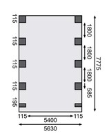Carport KARIBU CLASSIC 3C 61965 LG3315