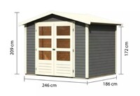 Dřevěný domek KARIBU AMBERG 3 (9222) terragrau LG3505