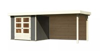 Dřevěný domek KARIBU ASKOLA 3 + přístavek 280 cm včetně zadní stěny (9174) terragrau LG3238