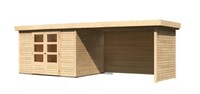 Dřevěný domek KARIBU ASKOLA 5 + přístavek 280 cm včetně zadní a boční stěny (77737) natur LG3282
