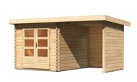 Dřevěný domek KARIBU BASTRUP 4 + přístavek 200 cm včetně zadní a boční stěny (77937) natur LG3014