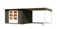 Dřevěný domek KARIBU BASTRUP 5 + přístavek 300 cm (38767) terragrau LG2914