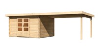 Dřevěný domek KARIBU BASTRUP 7 + přístavek 400 cm (77807) natur LG2938
