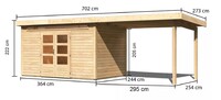 Dřevěný domek KARIBU KANDERN 7 + přístavek 320 cm (83003) natur LG3623