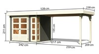 Dřevěný domek KARIBU KERKO 3 + přístavek 280 cm (82937) terragrau LG2959