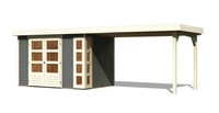 Dřevěný domek KARIBU KERKO 4 + přístavek 280 cm (82945) terragrau LG2976