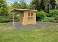 Dřevěný domek KARIBU MERSEBURG 3 + přístavek 166 cm (68763) natur LG1750