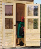 Dřevěný domek KARIBU MERSEBURG 4 + přístavek 166 cm (68765) natur LG1751