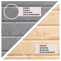 Dřevěný domek KARIBU MERSEBURG 6 (8543) světle šedý LG4440