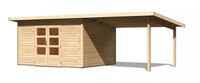 Dřevěný domek KARIBU NORTHEIM 4 + přístavek 330 cm (91471) natur LG3858