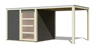 Dřevěný domek KARIBU QUBIC 1 + přístavek 240 cm (79848) terragrau LG3523