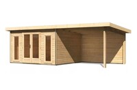Dřevěný domek KARIBU RADEBURG 2 + přístavek 330 cm včetně zadní stěny (31482) natur LG3932