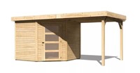 Dřevěný domek KARIBU SCHWANDORF 5 + přístavek 240 cm (77746) natur LG3906