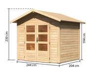 Dřevěný domek KARIBU TALKAU 3 (83335) natur LG1772