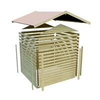 Dřevěný domek KARIBU THERES 3 vč. dvou přístavku (31457) terragrau LG3151