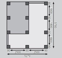 Dvojitý carport KARIBU BASIC 2 73096 LG3350