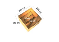 Finská sauna KARIBU CUBEN (80796) s předsíní LG1932