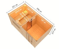 Finská sauna KARIBU HYTTI 6 (124) terragrau LG4503