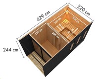 Finská sauna KARIBU MIRAMAR (92843) černá LG3779
