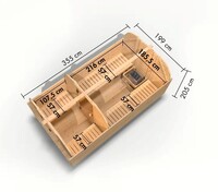 Finská sauna KARIBU QUADRO 3 (110) natur LG4537