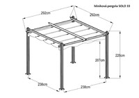 Hliníková pergola LANITPLAST SOLO 33 LG2079