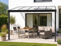Hliníková pergola LANITPLAST WALL 33 FSX antracit + čirý PC LG4304