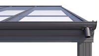 Hliníková pergola LANITPLAST WALL 33 FSX antracit + čirý PC LG4304