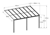 Hliníková pergola LANITPLAST WALL 43 antracit + bronz PC LG2122