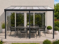 Hliníková pergola LANITPLAST WALL 43 antracit + čirý PC LG2123