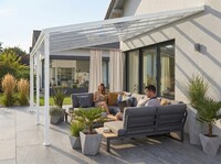 Hliníková pergola LANITPLAST WALL 43 FSX bílá + čirý PC LG4315