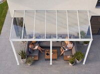 Hliníková pergola LANITPLAST WALL 43 FSX bílá + čirý PC LG4315