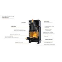 HS Flamingo BARMA 11/5 Javor ER - teplovodní krbová kamna s 5 kW výměníkem a el. regulací