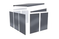 Plechový domek KARIBU AURUM 2,5 + přístavek 200 cm (53681) antracit LG4840