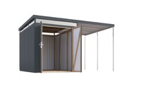 Plechový domek KARIBU AURUM 2,5 + přístavek 200 cm (53681) antracit LG4840