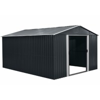 Riwall PRO RMSA 12x10 Anthracite - zahradní domek kovový 3 x 3,7 m se sedlovou střechou antracit