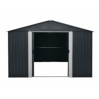 Riwall PRO RMSA 12x10 Anthracite - zahradní domek kovový 3 x 3,7 m se sedlovou střechou antracit