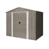 Riwall PRO RMSA 6x8 Brown - zahradní domek kovový 2,4 x 1,7 m se sedlovou střechou hnědý