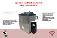 Saunová kamna KARIBU 9 kW (1115) s řídicí WIFI jednotkou a ovládáním přes aplikaci LG4765