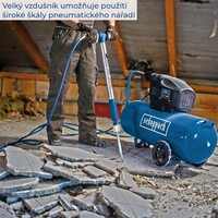 Scheppach HC 120 DC - olejový dvouválcový kompresor 10 bar se vzdušníkem 100 l