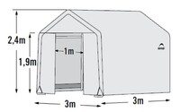 ShelterLogic fóliovník 3,0x3,0 m - 35 mm - 70656EU