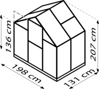Skleník VITAVIA TRITON 2500 čiré sklo 3 mm černý LG3651