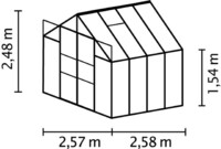 Skleník VITAVIA URANUS 6700 čiré sklo 3 mm černý LG3560