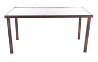 Stůl - KAROLINA SET 6, umělý ratan, sklo