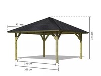 Zahradní altán KARIBU HOLM 1 68829 vč. černého střešního šindele LG3171